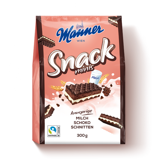 MANNER MINI NAPOLITANE SNACK CU CIOCOLATA SI LAPTE 300G