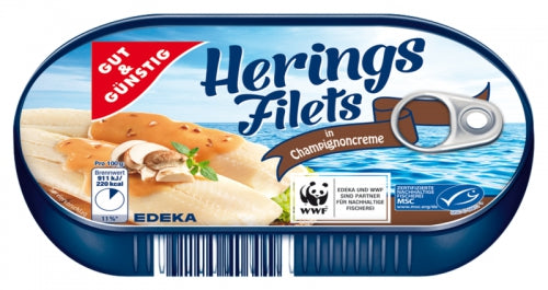 HERINGS FILETS IN CREMA DE CIUPERCI 200G GUT