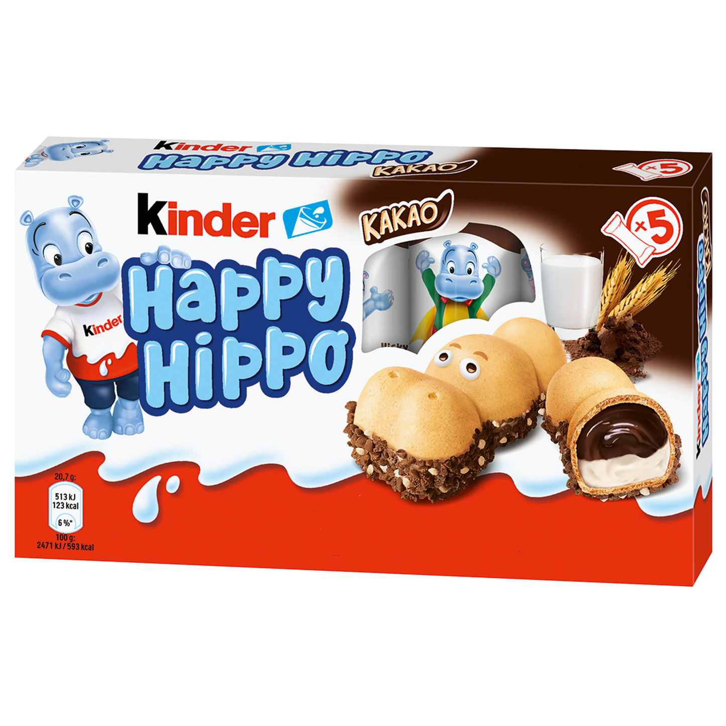 KINDER HAPPY HIPPO BISCUIT 5X20.7G