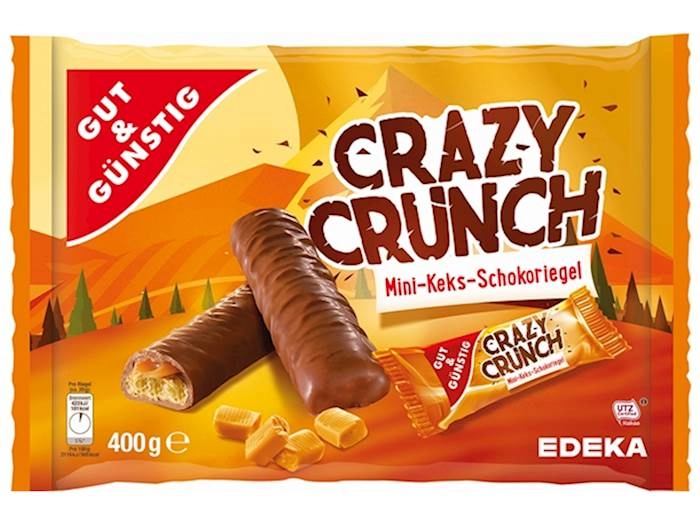 BATOANE CIOCOLATA CU BISCUITI SI CARAMEL CRAZY CRUNCH 400G GUT