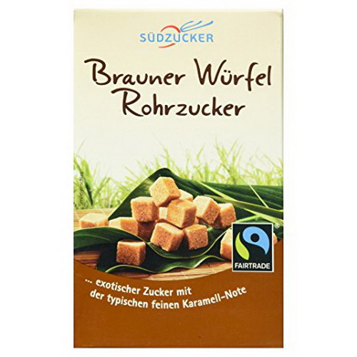 ZAHAR BRUN CUB BRAUNER WURFEL ROHRZUCKER 500G