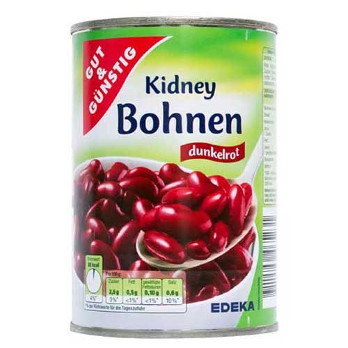 FASOLE ROSIE BOABE KIDNEY BOHNEN DUNKELROT 400G GUT