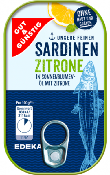 SARDINE IN ULEI CU LAMAIE 125G GUT