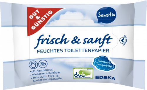 SERVETELE UMEDE SENSITIV 2 x 70 BUC FRISH & SANFT TOILETTENPAPIER